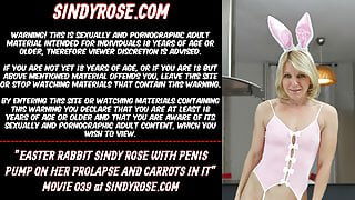 Easter Rabbit Sindy Rose with penis pump on prolapse